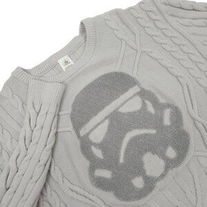 Disney Star Wars Stormtrooper Cable Knit Sweater Adult XL Long Sleeve Gray